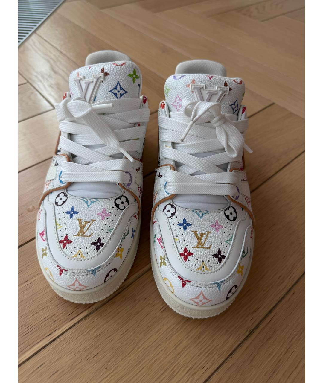 LOUIS VUITTON Белые кроссовки из искусственной кожи, фото 2