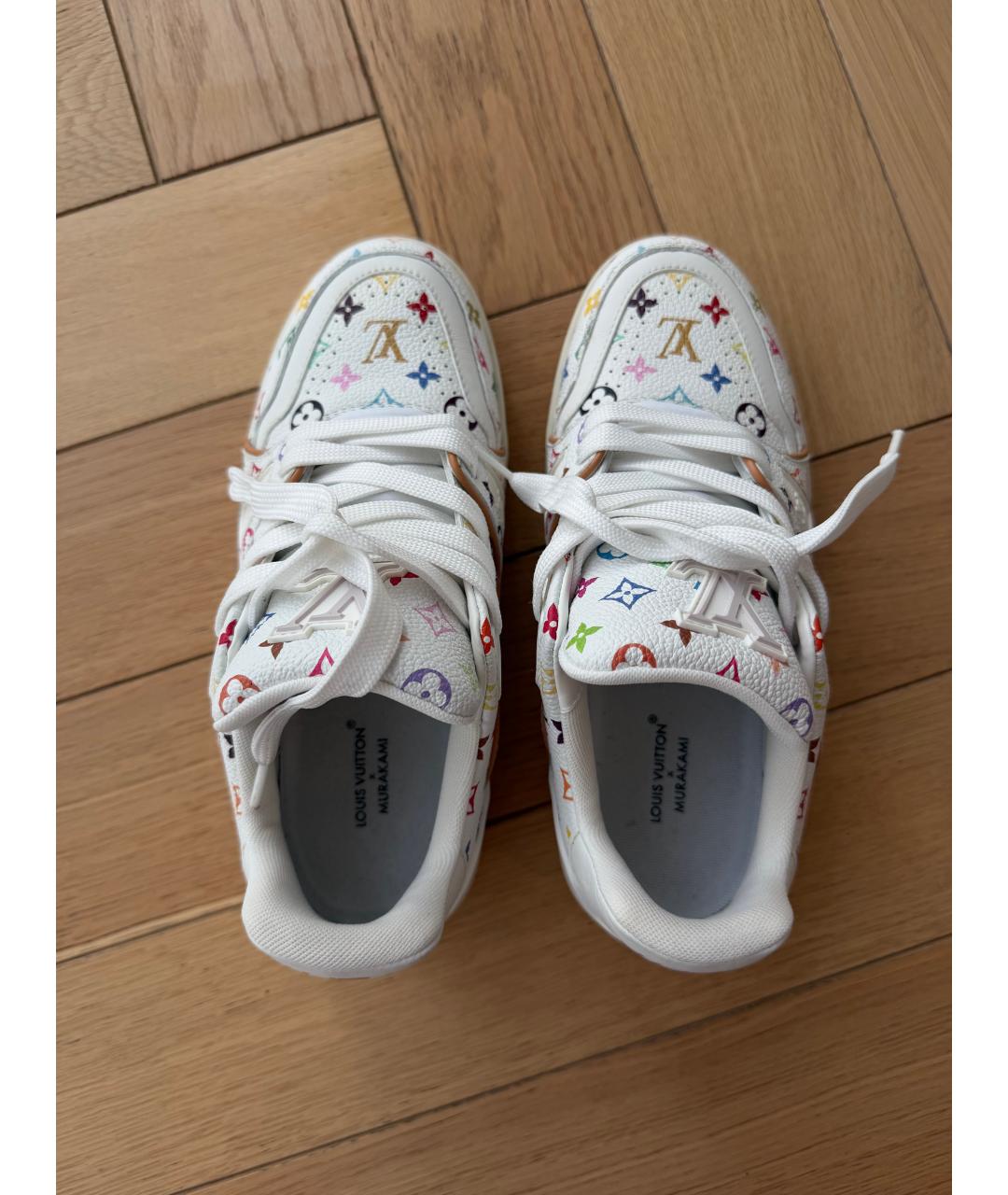 LOUIS VUITTON Белые кроссовки из искусственной кожи, фото 3