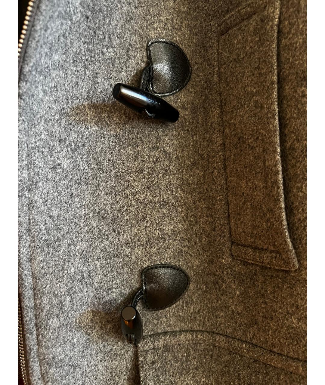BURBERRY Серое шерстяное пальто, фото 3