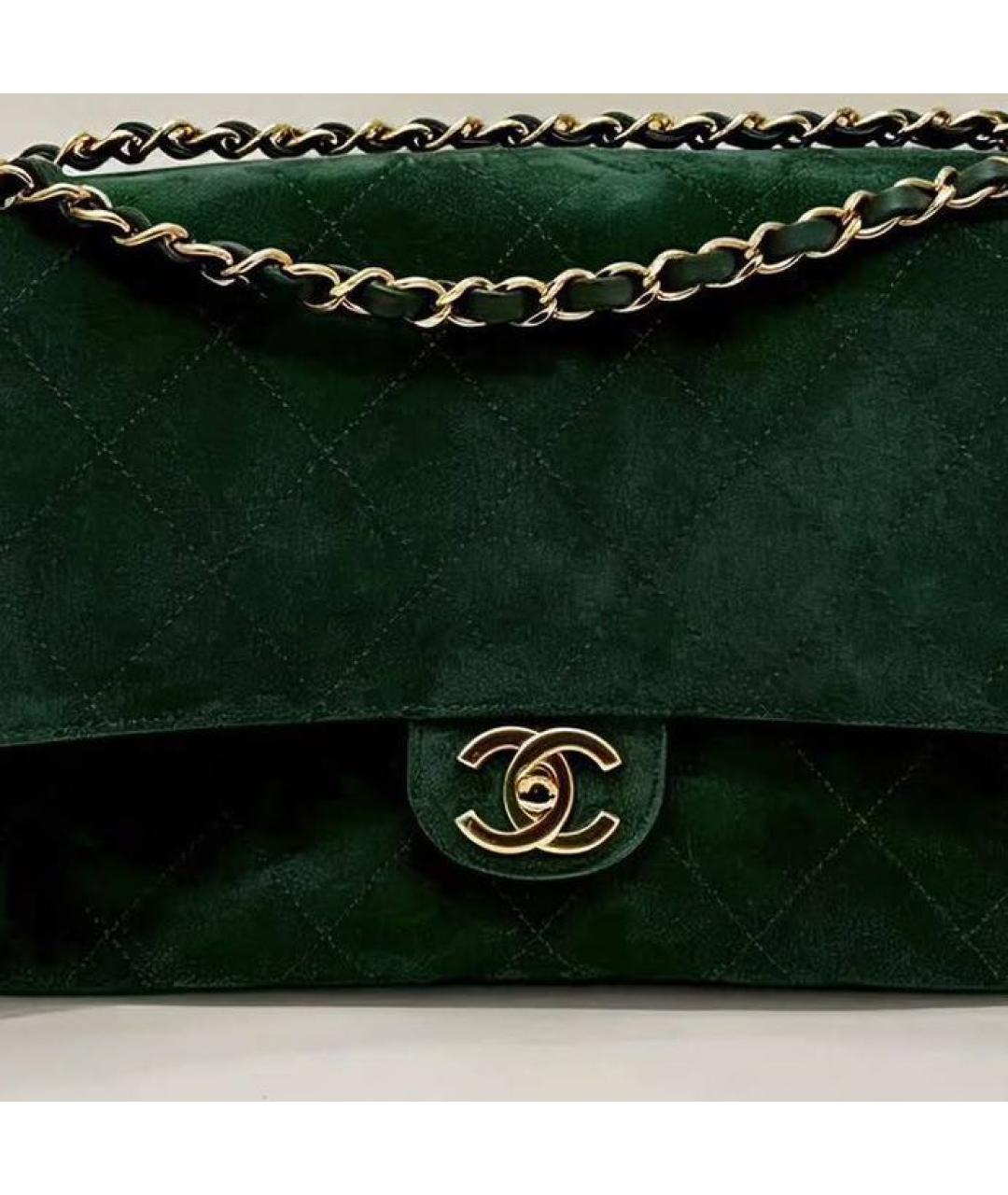 CHANEL Зеленая замшевая сумка через плечо, фото 2