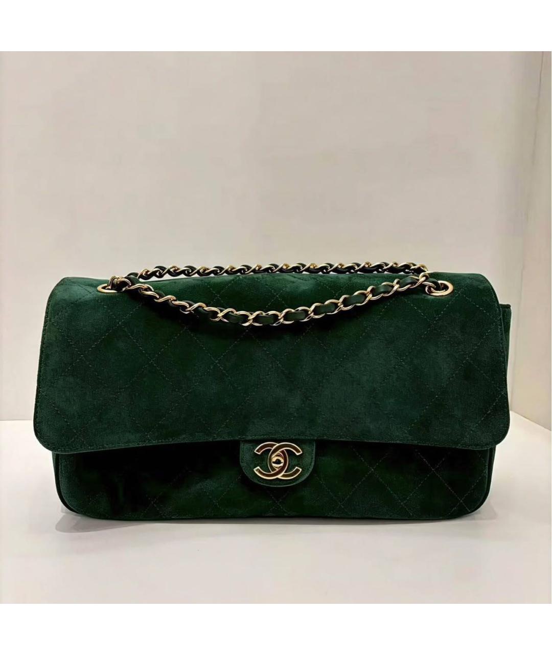 CHANEL Зеленая замшевая сумка через плечо, фото 3