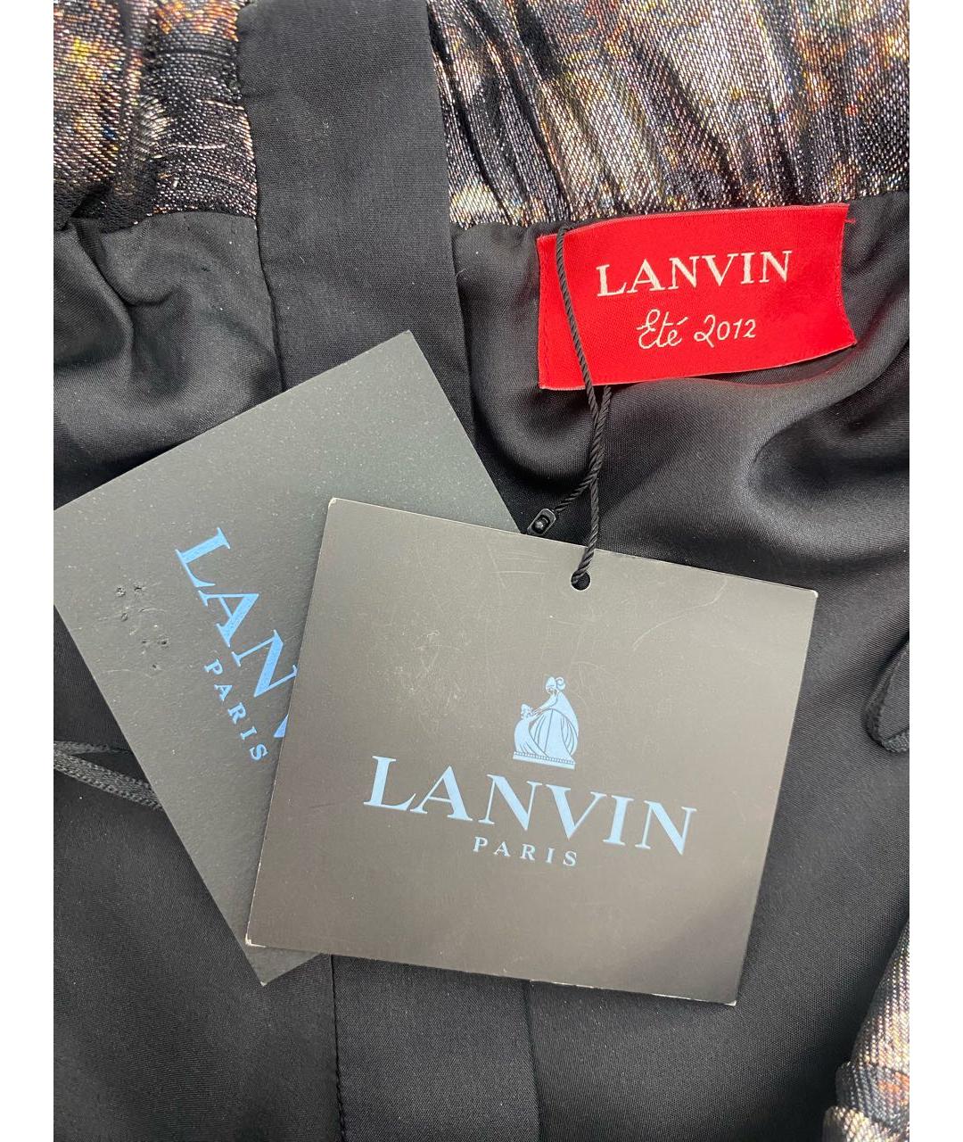LANVIN Мульти шелковое коктейльное платье, фото 8