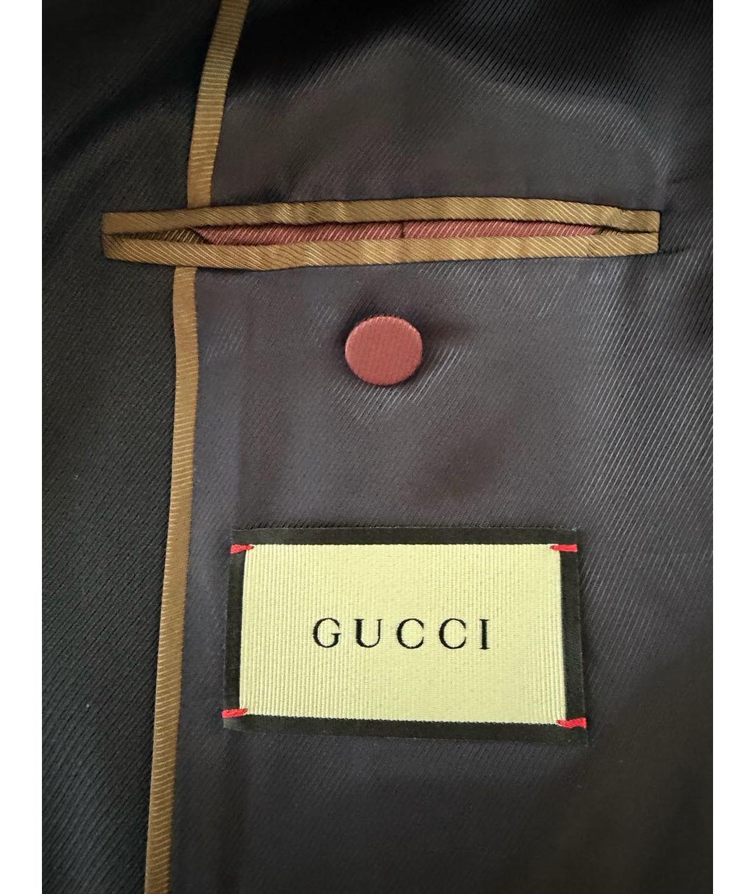 GUCCI Темно-синий шерстяной пиджак, фото 5