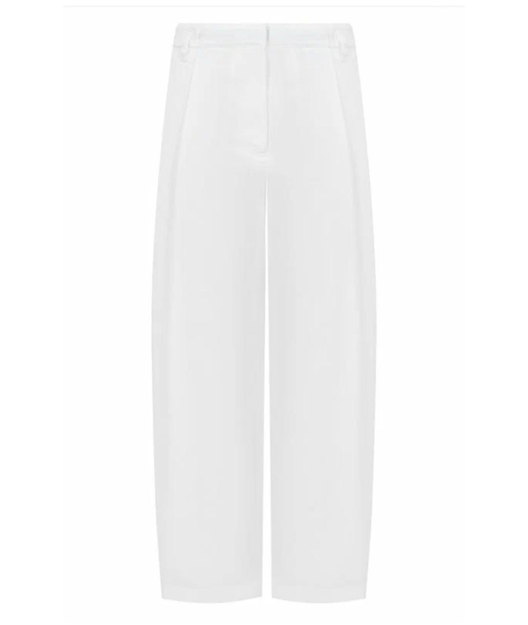 BRUNELLO CUCINELLI Белые хлопковые брюки широкие, фото 10
