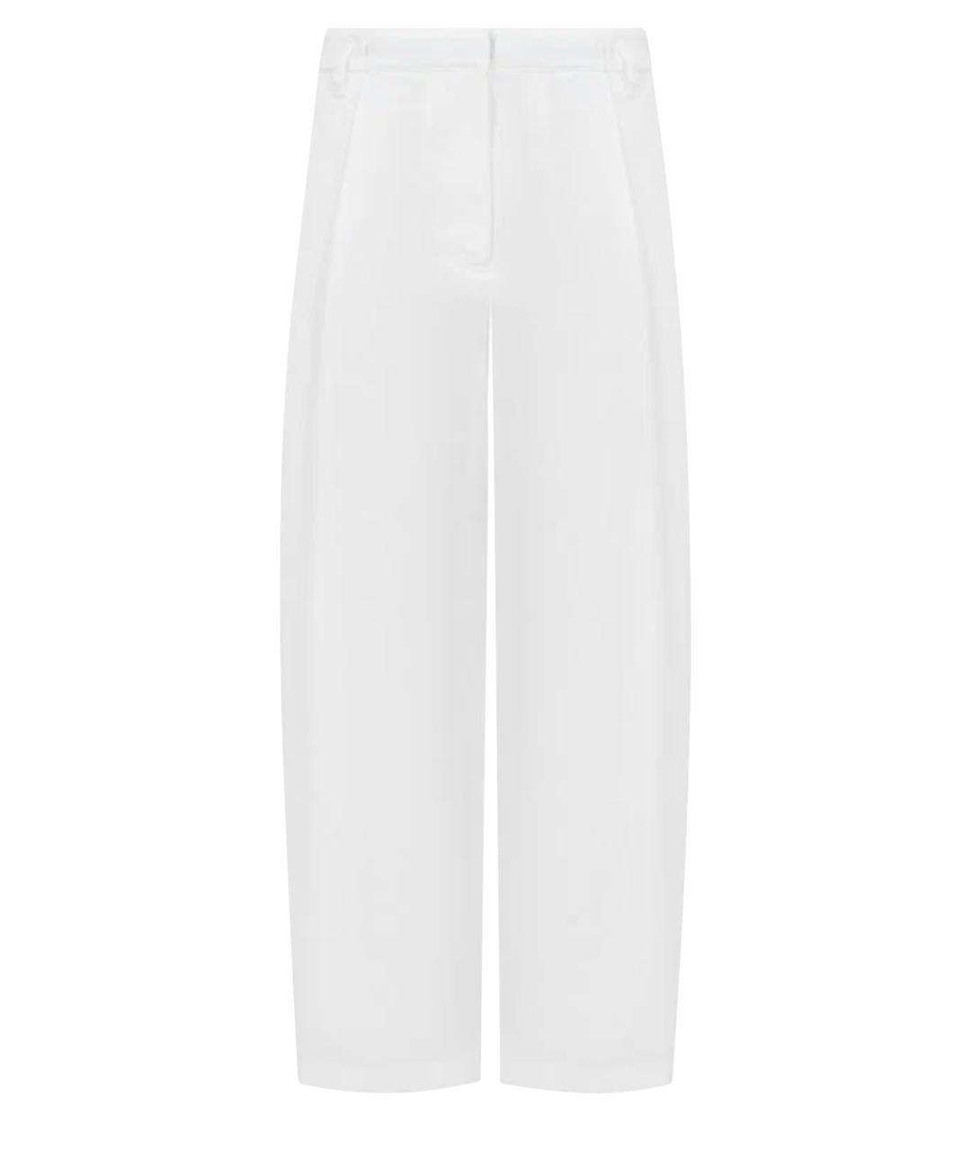 BRUNELLO CUCINELLI Белые хлопковые брюки широкие, фото 1