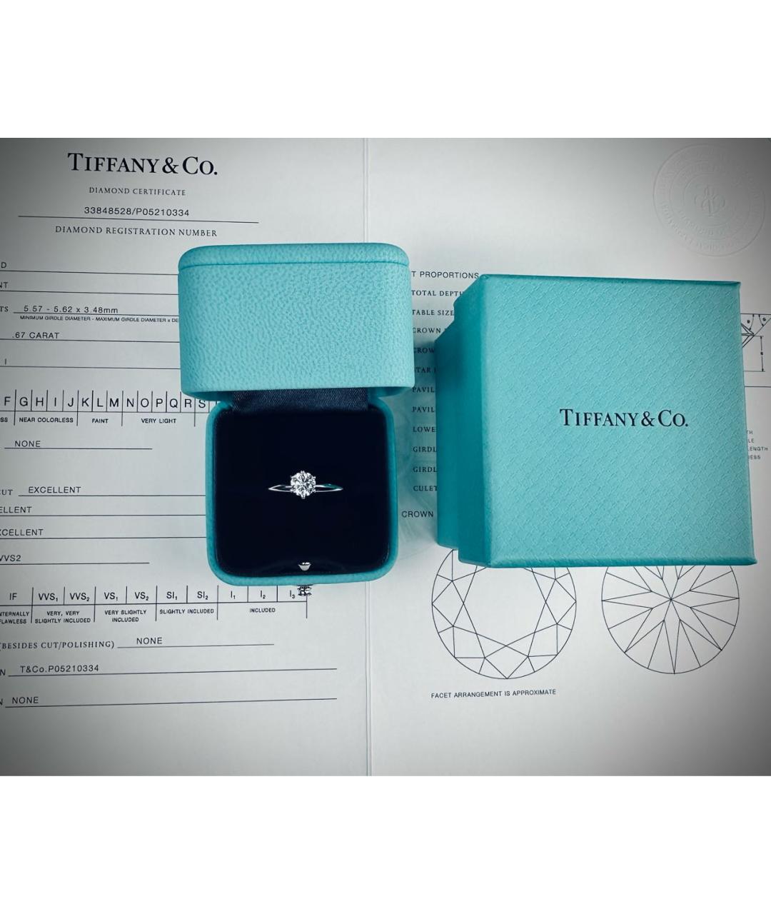 TIFFANY&CO Белое платиновое кольцо, фото 4