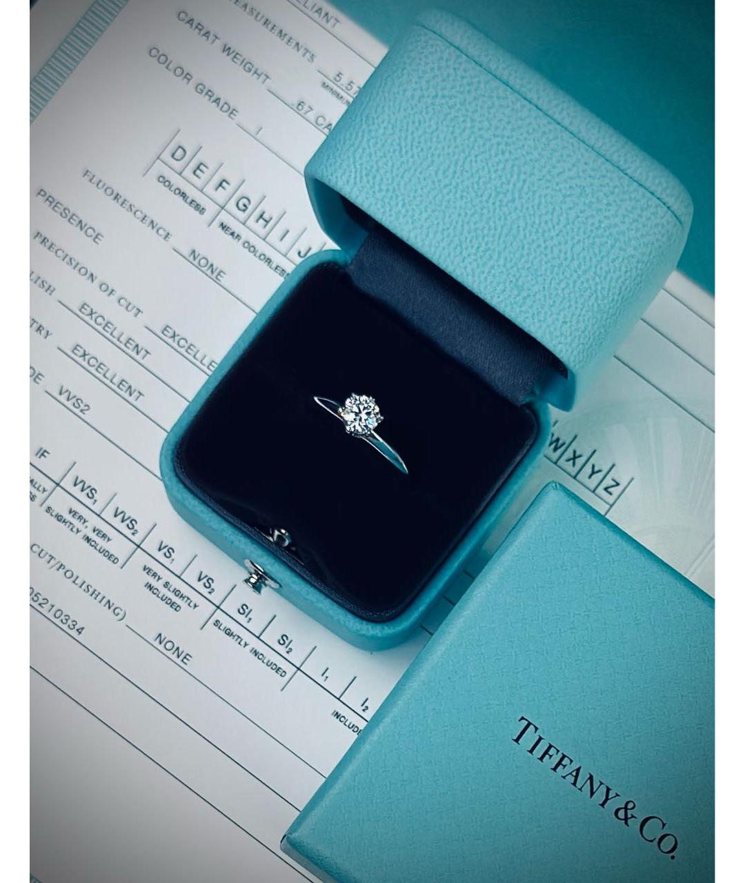TIFFANY&CO Белое платиновое кольцо, фото 3