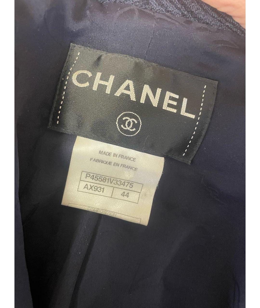 CHANEL Темно-синий хлопковый жакет/пиджак, фото 8