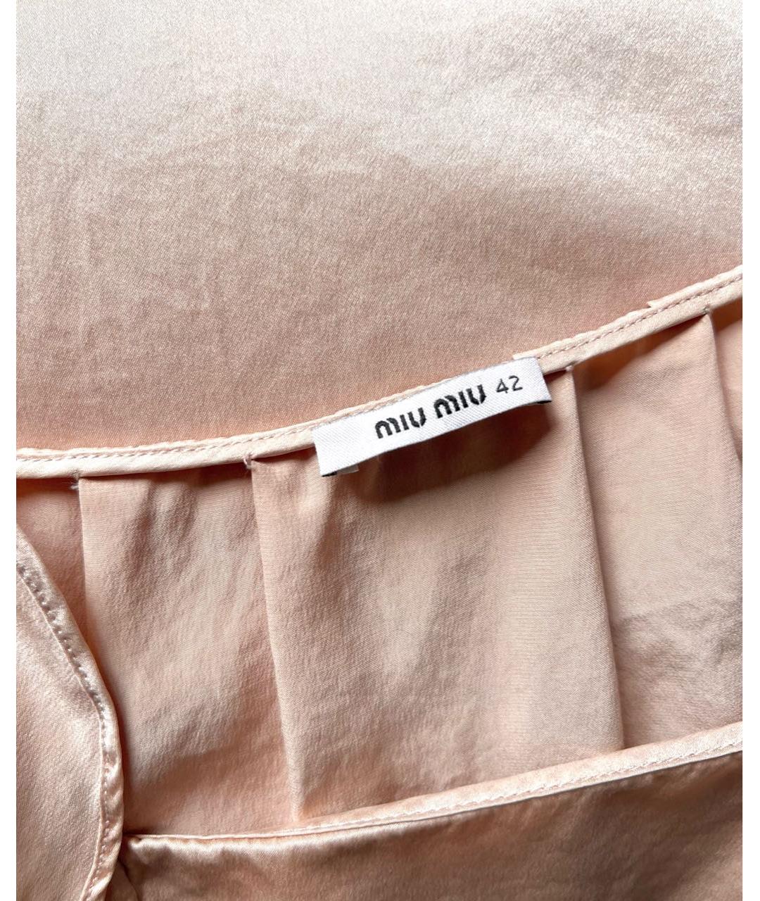 MIU MIU Розовое шелковое коктейльное платье, фото 4