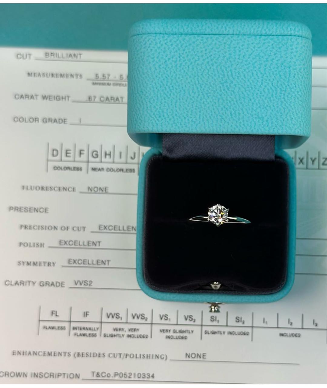 TIFFANY&CO Белое платиновое кольцо, фото 3