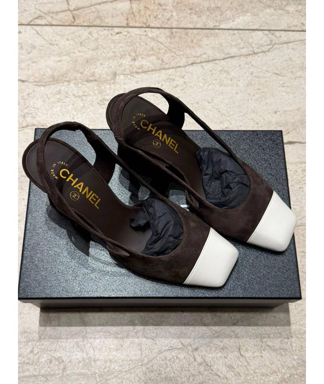 CHANEL Коричневые замшевые туфли, фото 3