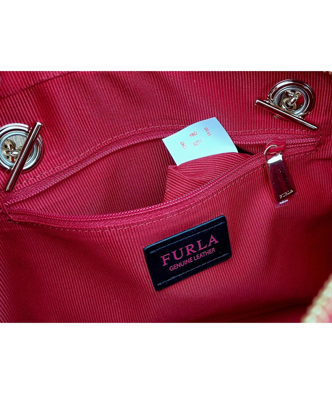 FURLA Красная кожаная сумка через плечо, фото 8