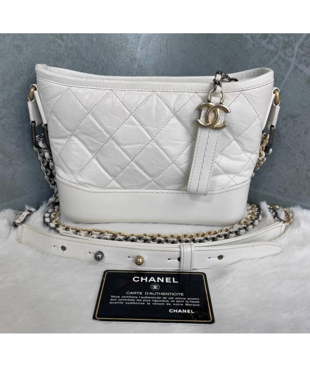 CHANEL Белая кожаная сумка через плечо, фото 6