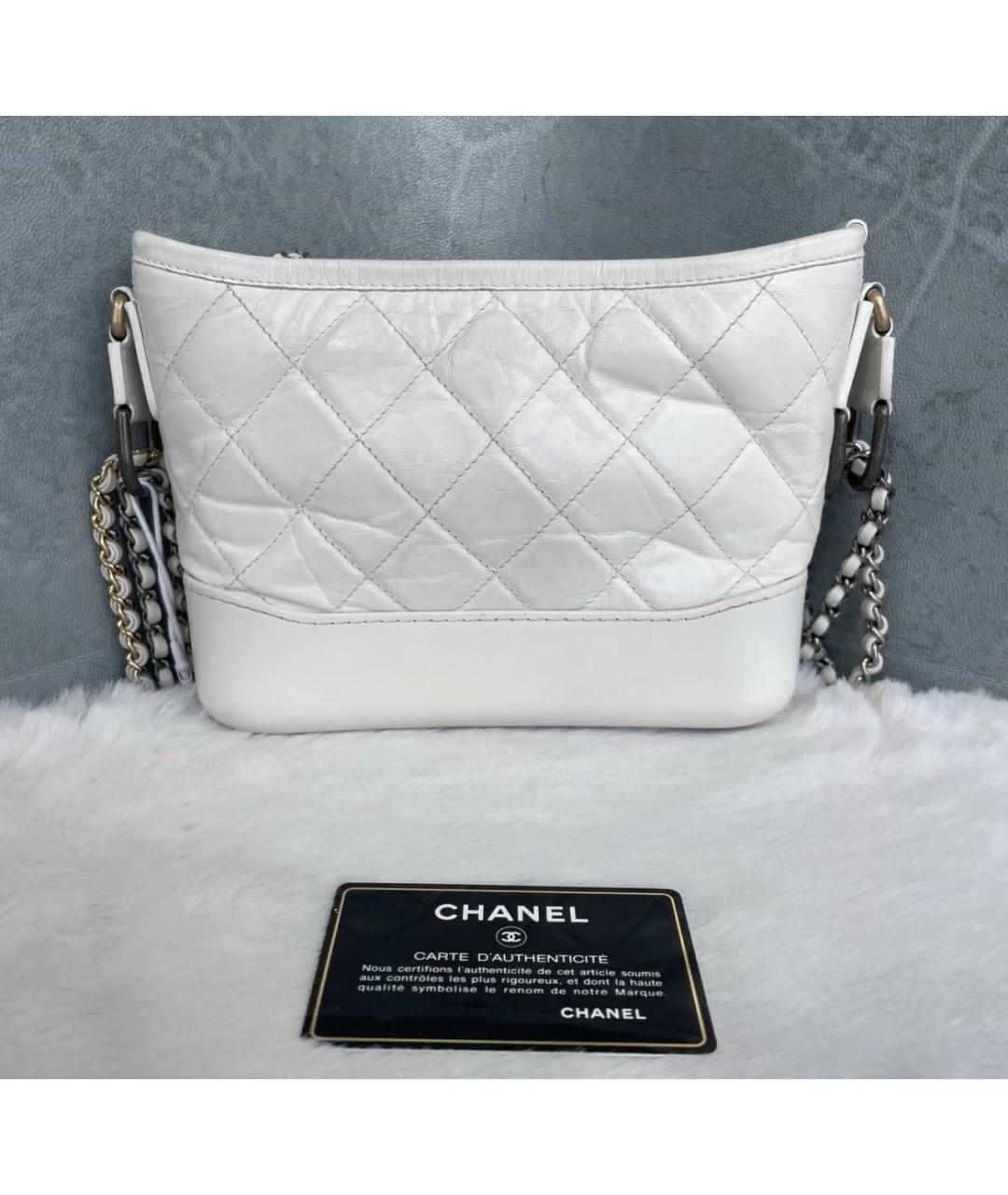 CHANEL Белая кожаная сумка через плечо, фото 3
