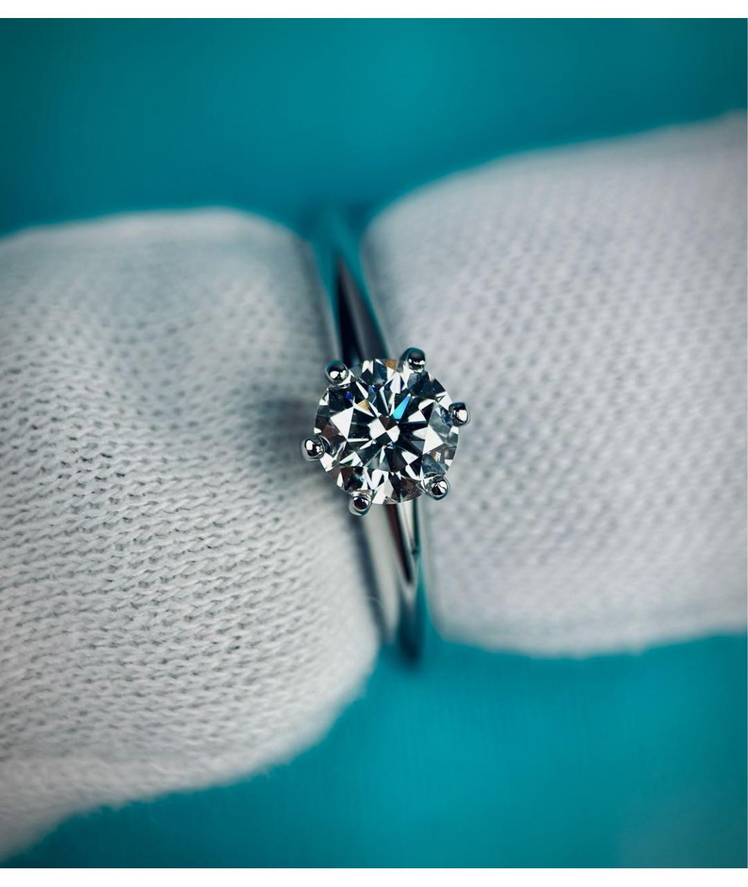 TIFFANY&CO Белое платиновое кольцо, фото 7
