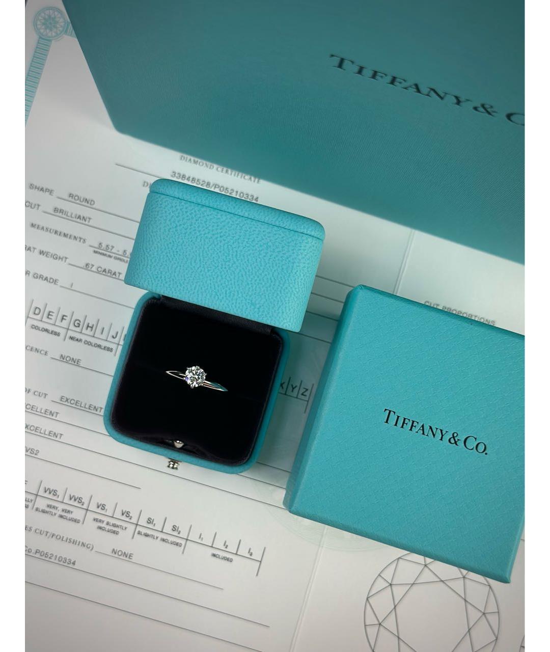 TIFFANY&CO Белое платиновое кольцо, фото 5