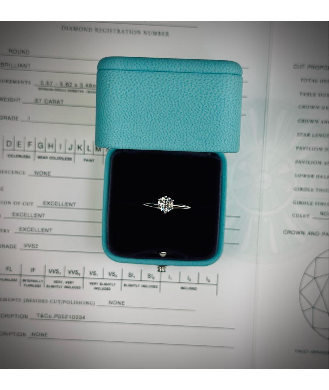 TIFFANY&CO Белое платиновое кольцо, фото 3