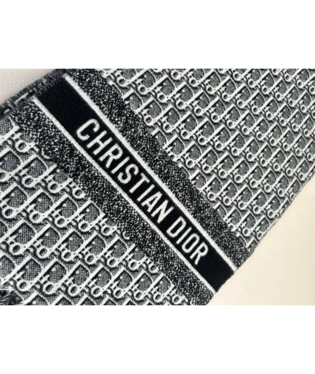 CHRISTIAN DIOR Серый кашемировый шарф, фото 6
