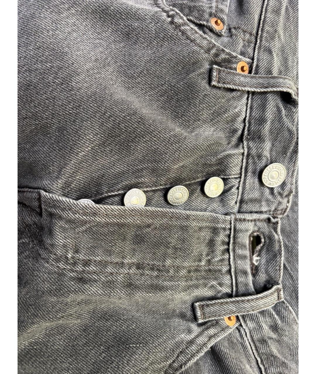LEVI'S Антрацитовые хлопковые прямые джинсы, фото 5