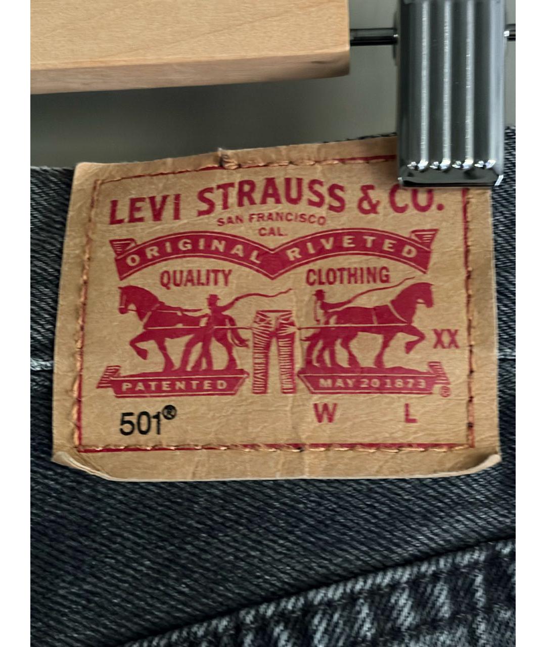 LEVI'S Антрацитовые хлопковые прямые джинсы, фото 3