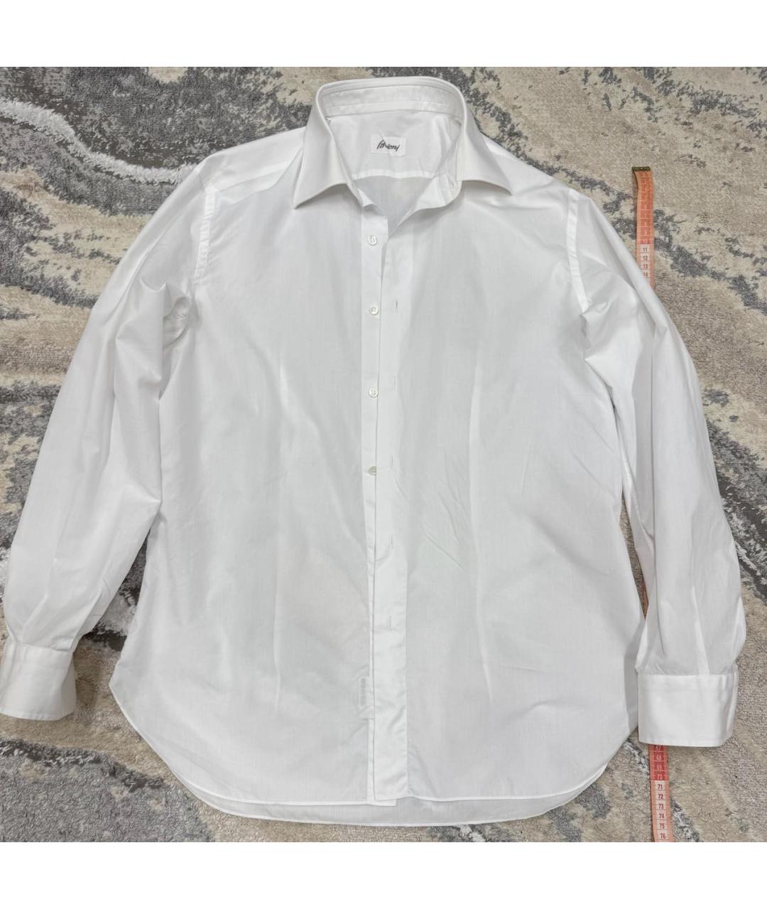 BRIONI Белая хлопковая классическая рубашка, фото 4