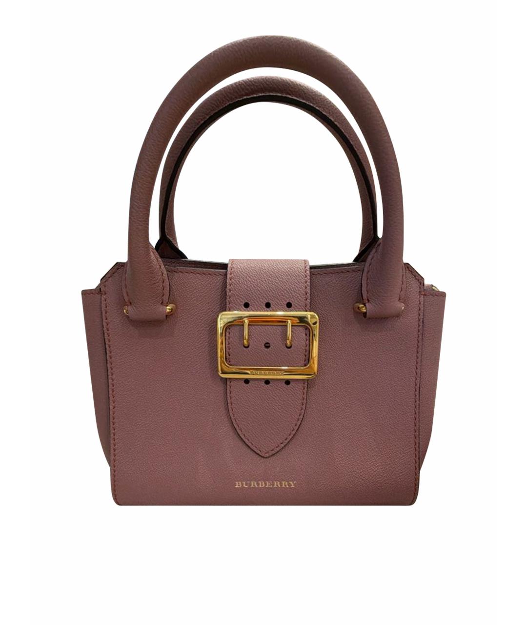BURBERRY Розовая кожаная сумка с короткими ручками, фото 1