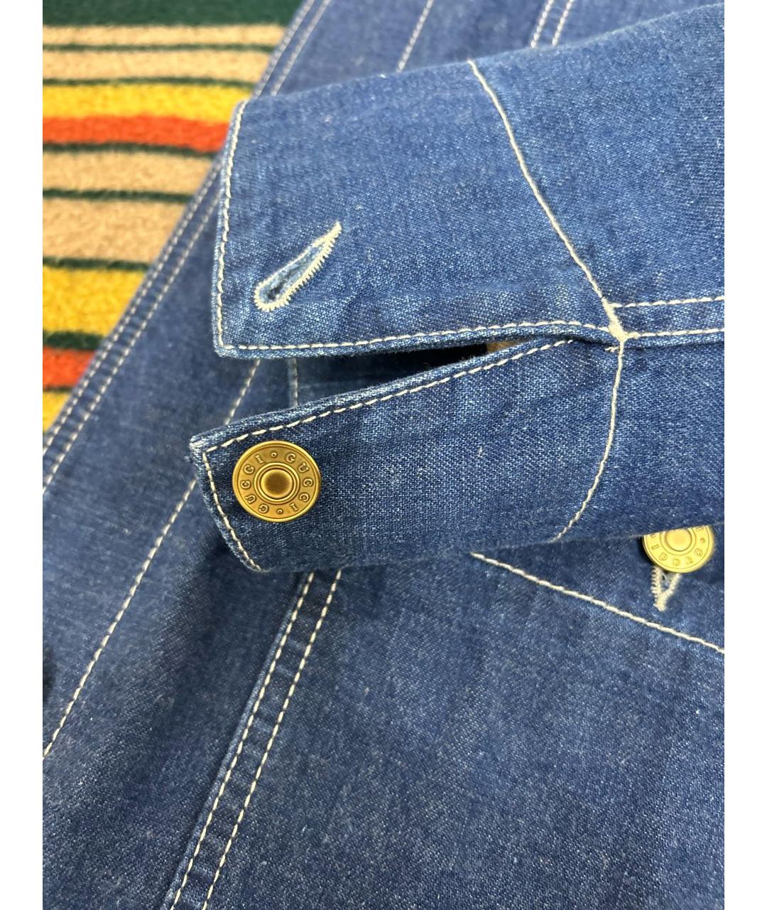 GUCCI Синяя хлопковая куртка, фото 7