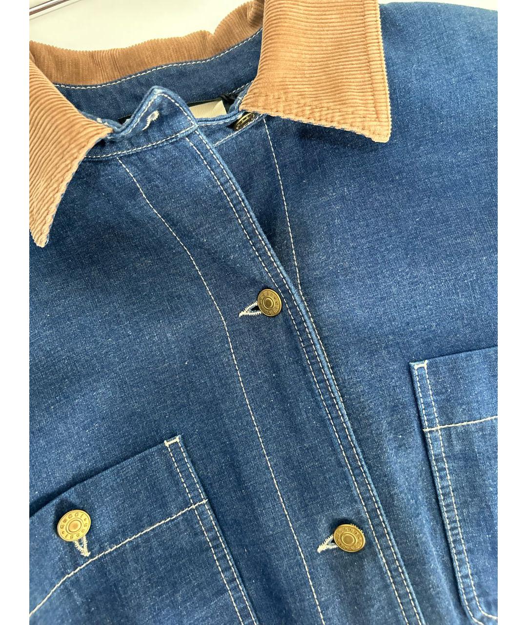 GUCCI Синяя хлопковая куртка, фото 4