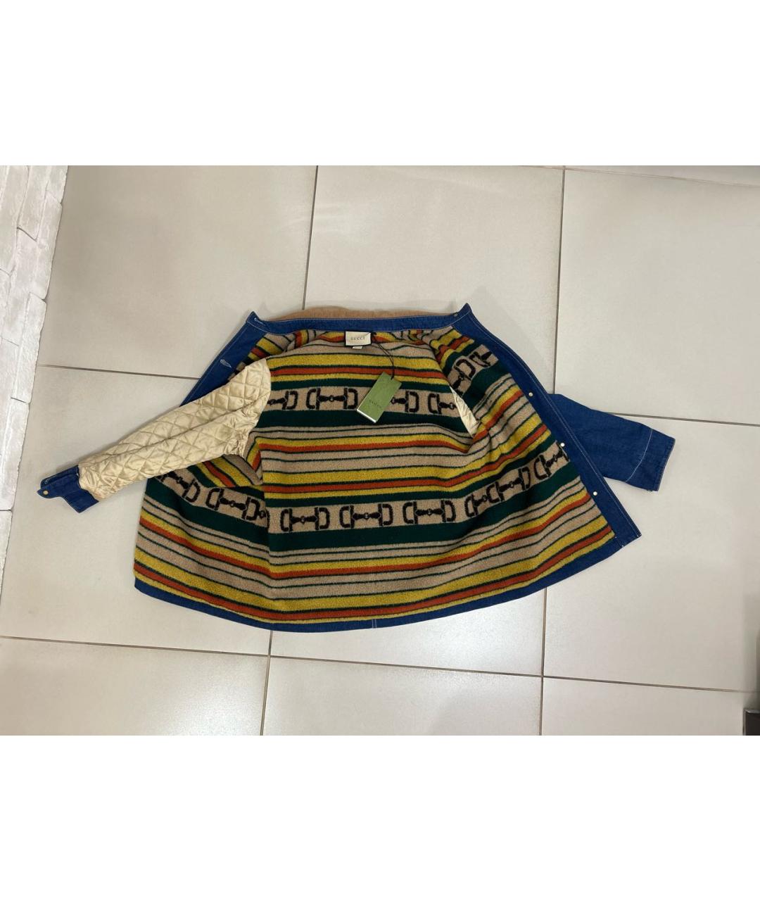 GUCCI Синяя хлопковая куртка, фото 6