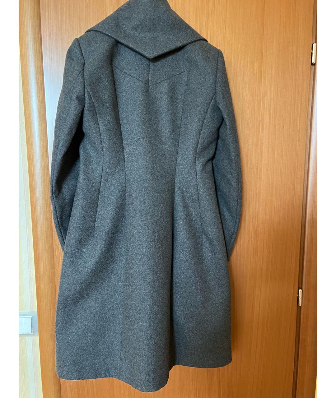 SPORTMAX Серое шерстяное пальто, фото 2