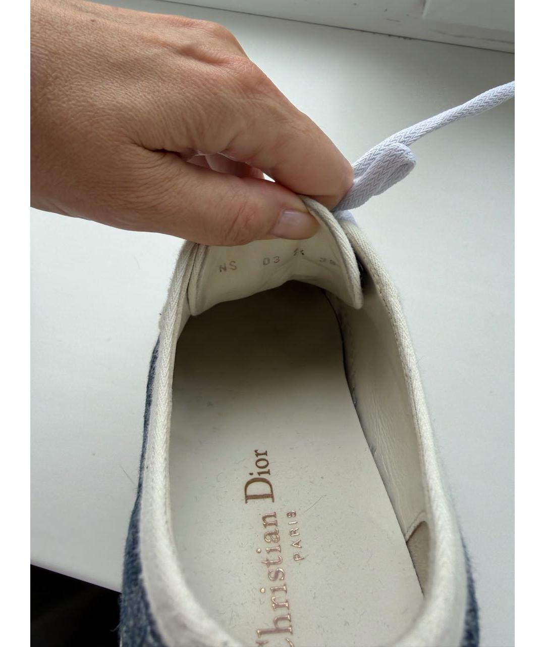 CHRISTIAN DIOR Синие текстильные кеды, фото 6