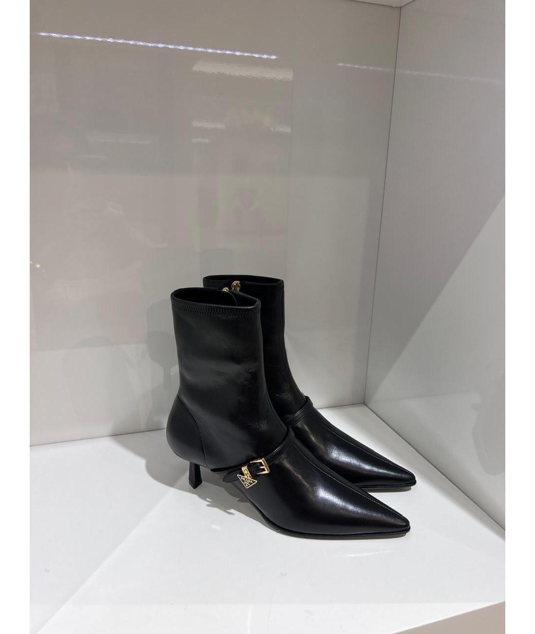 PRADA Черные кожаные ботильоны, фото 2