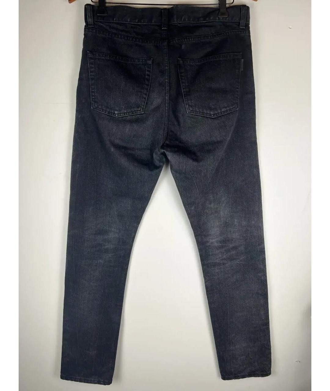 SAINT LAURENT Черные хлопковые джинсы скинни, фото 2