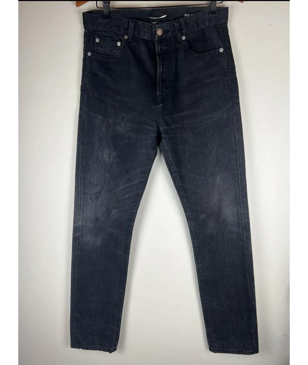 SAINT LAURENT Черные хлопковые джинсы скинни, фото 8