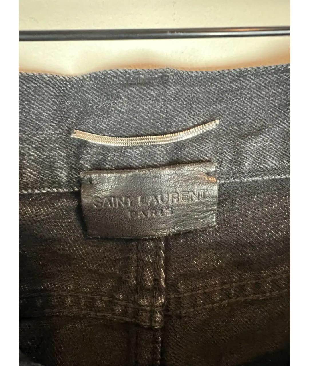SAINT LAURENT Черные хлопковые джинсы скинни, фото 4