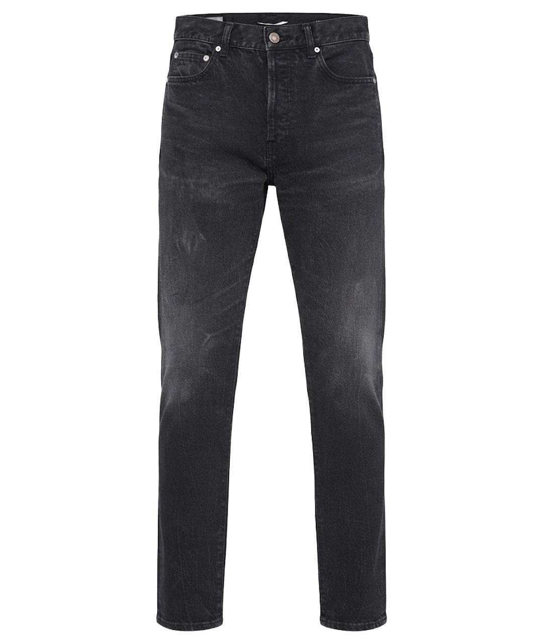 SAINT LAURENT Черные хлопковые джинсы скинни, фото 1