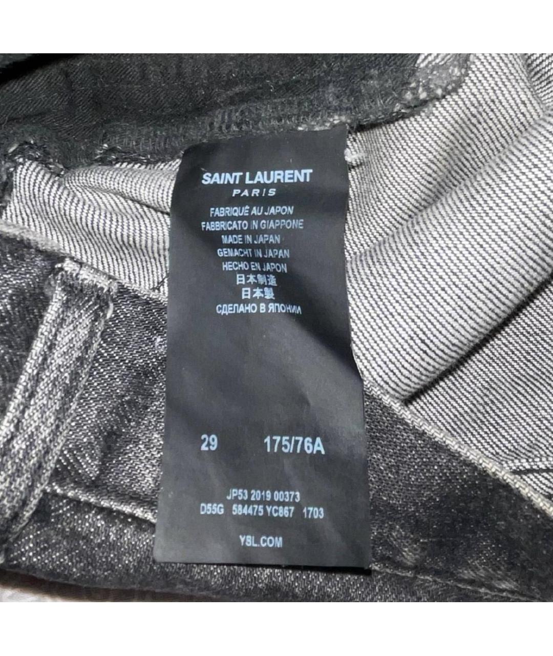 SAINT LAURENT Черные хлопковые джинсы скинни, фото 7