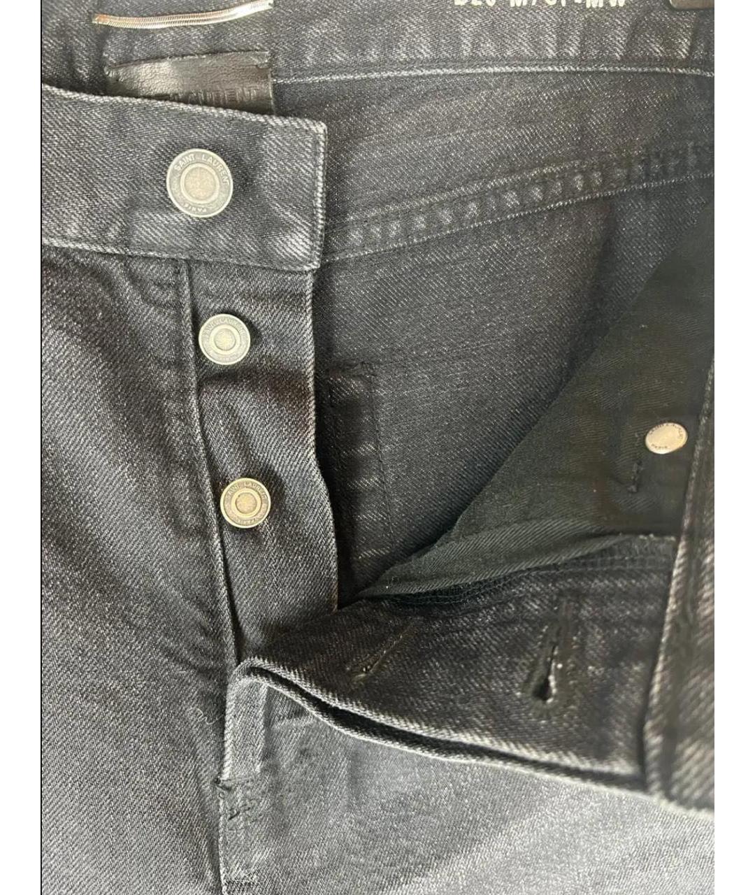 SAINT LAURENT Черные хлопковые джинсы скинни, фото 3