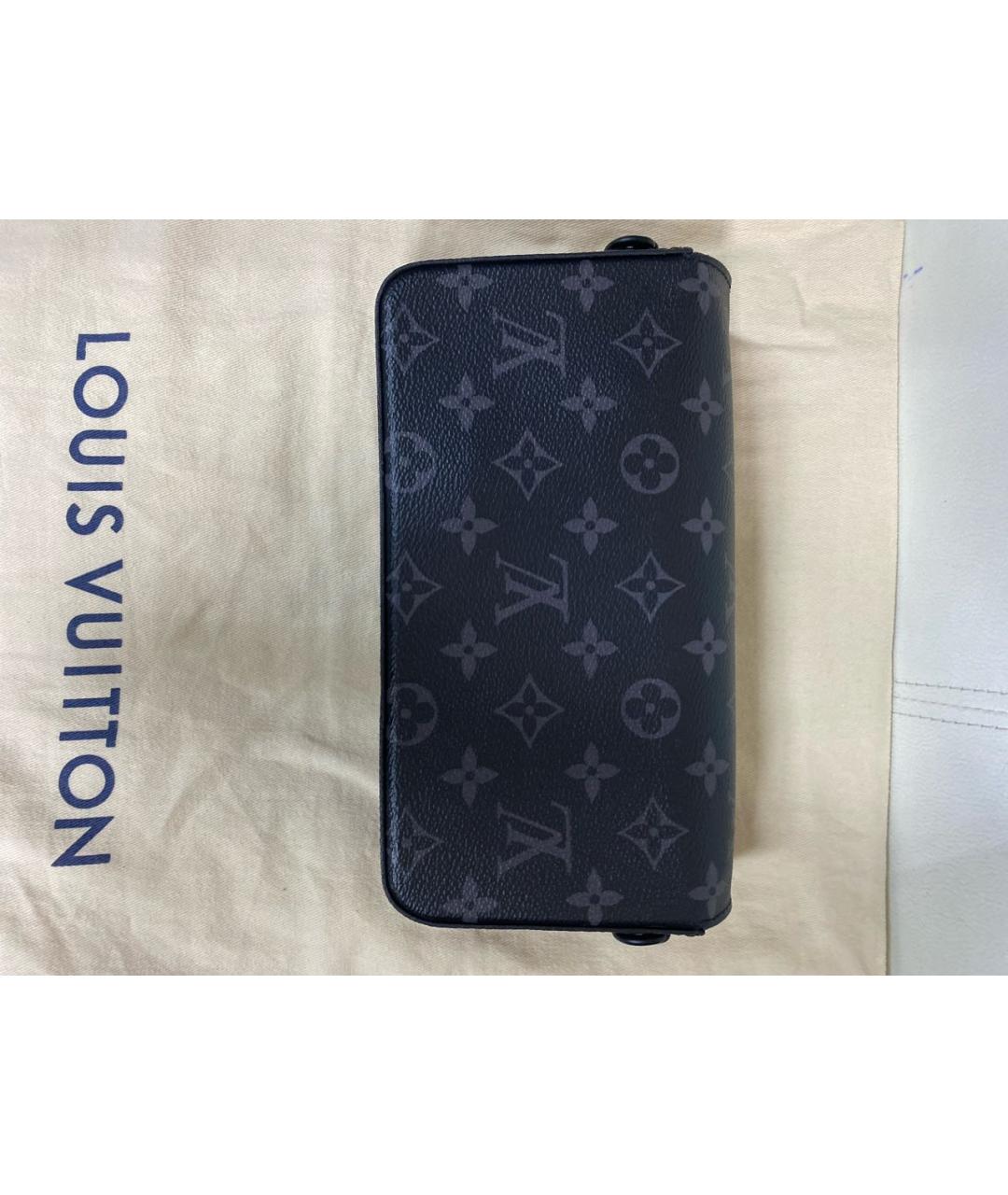 LOUIS VUITTON Антрацитовая сумка на плечо из канвы, фото 2