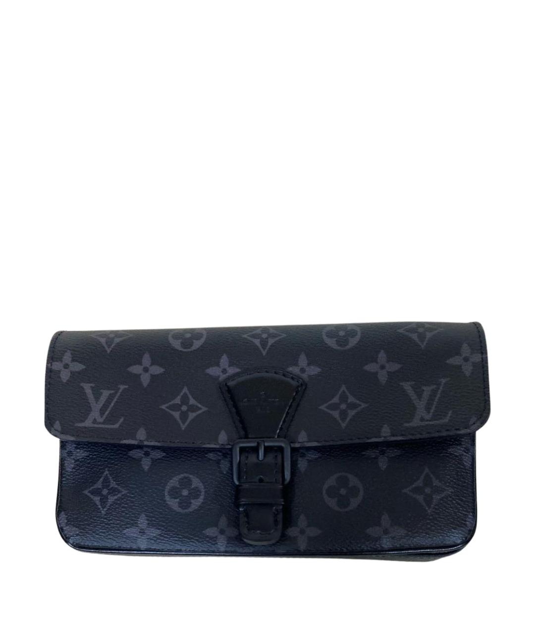 LOUIS VUITTON Антрацитовая сумка на плечо из канвы, фото 1