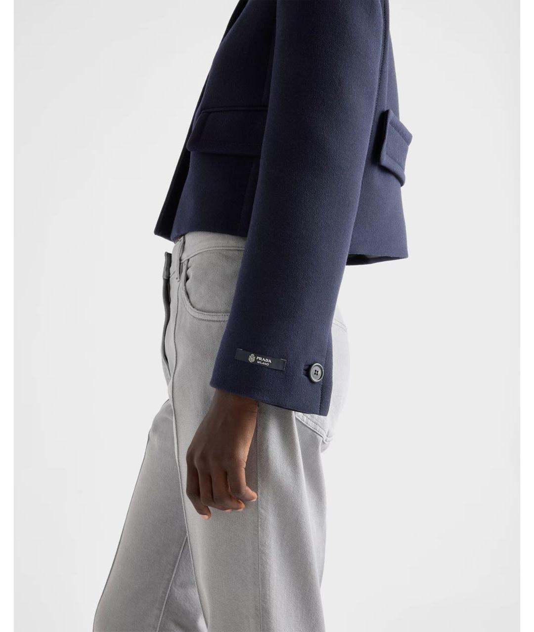 PRADA Темно-синяя шерстяная куртка, фото 4