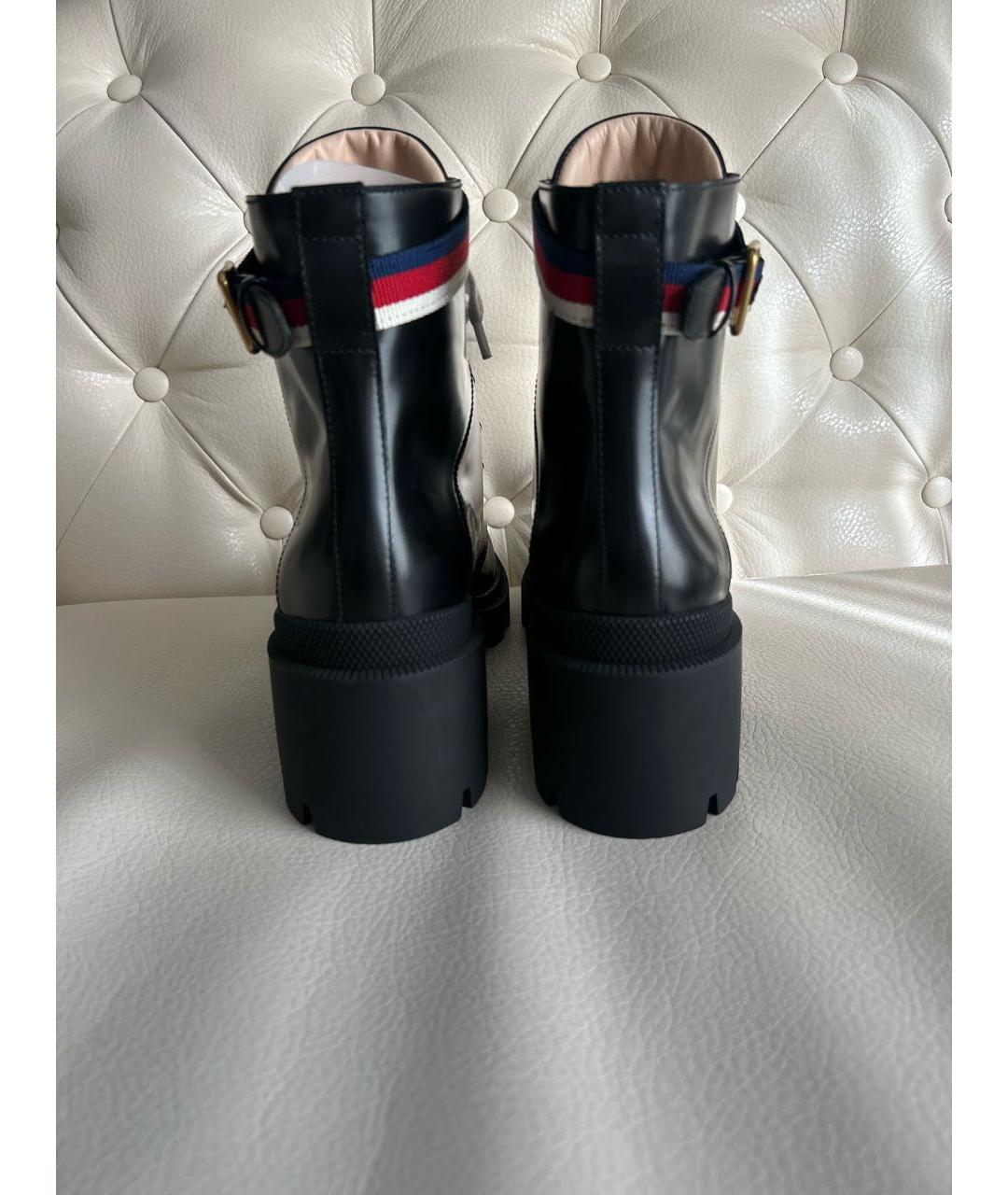 GUCCI Черные кожаные ботильоны, фото 4
