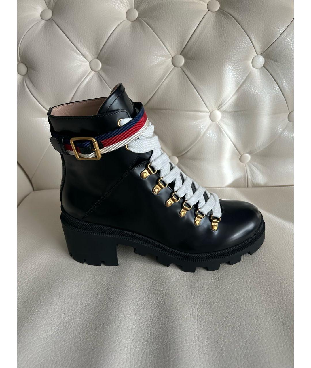 GUCCI Черные кожаные ботильоны, фото 9
