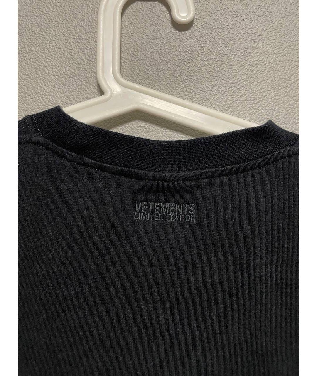 VETEMENTS Черная хлопковая футболка, фото 7