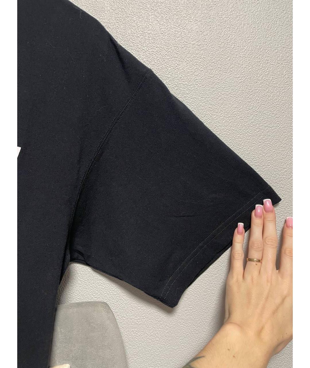 VETEMENTS Черная хлопковая футболка, фото 5