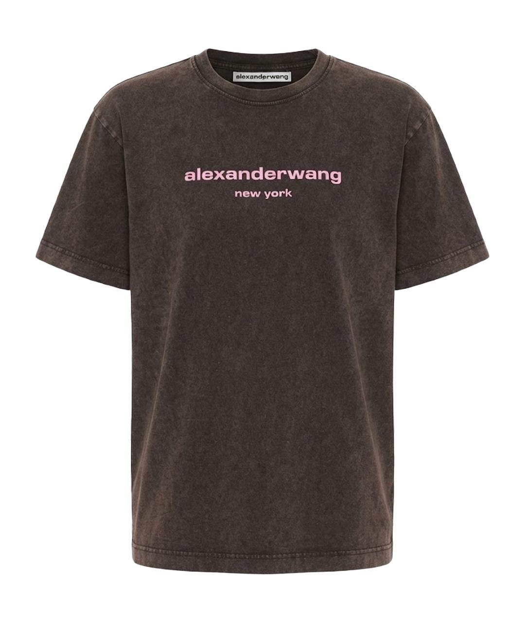 ALEXANDER WANG Серая хлопковая футболка, фото 1