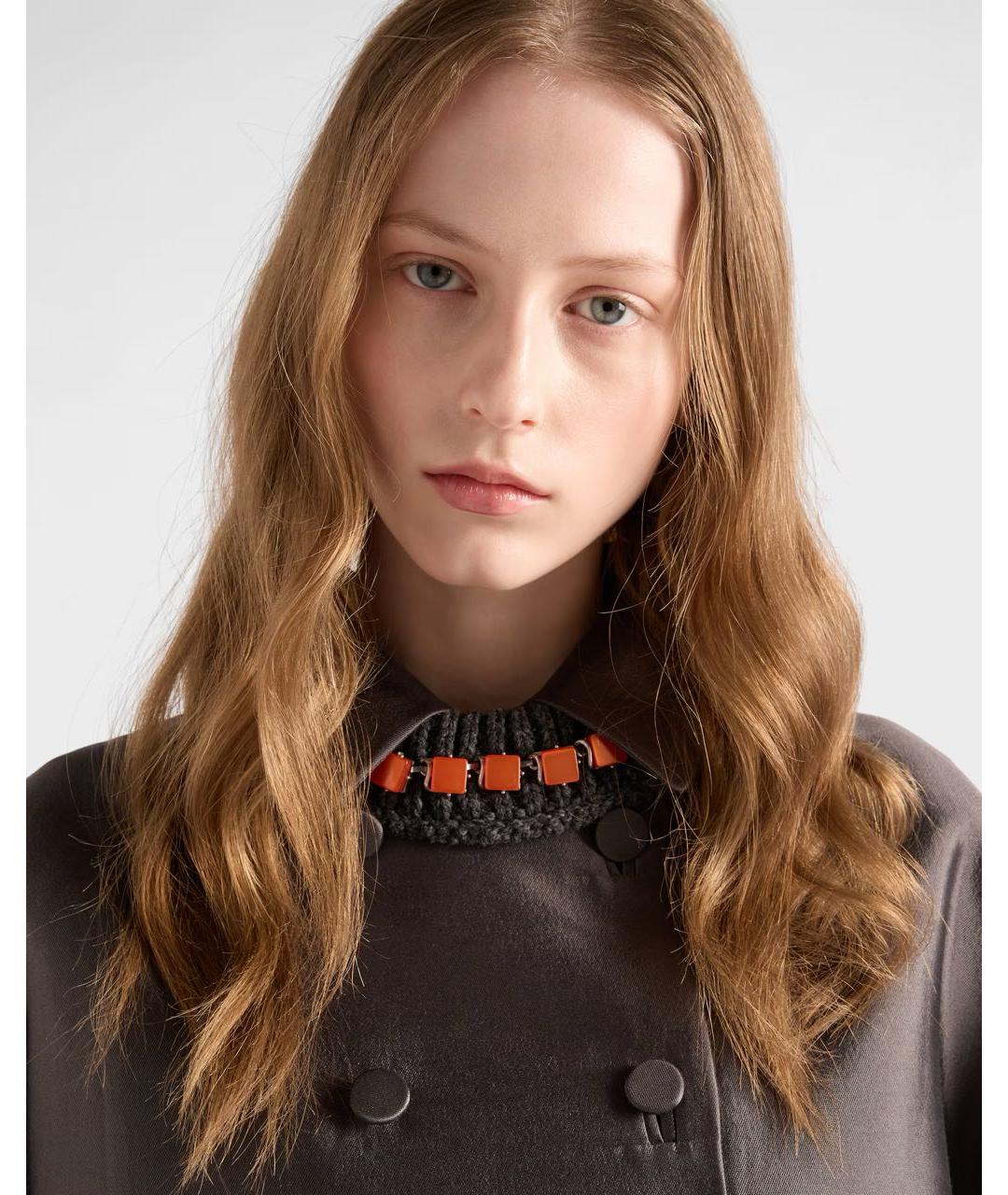 PRADA Серое шелковое пальто, фото 4