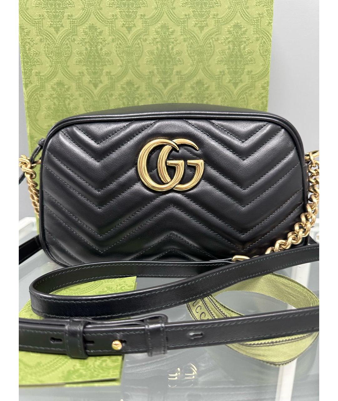 GUCCI Черная кожаная сумка через плечо, фото 7
