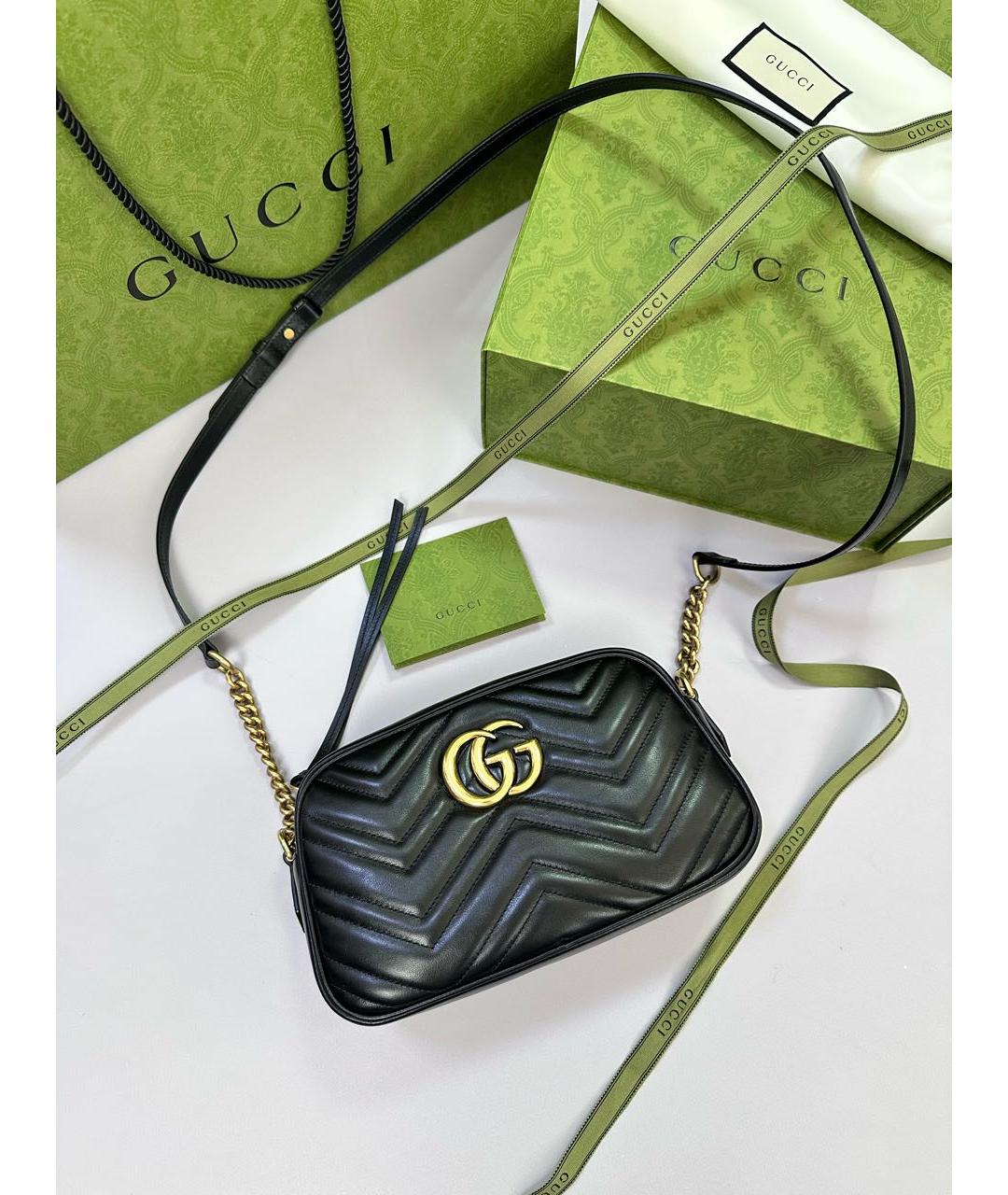 GUCCI Черная кожаная сумка через плечо, фото 2