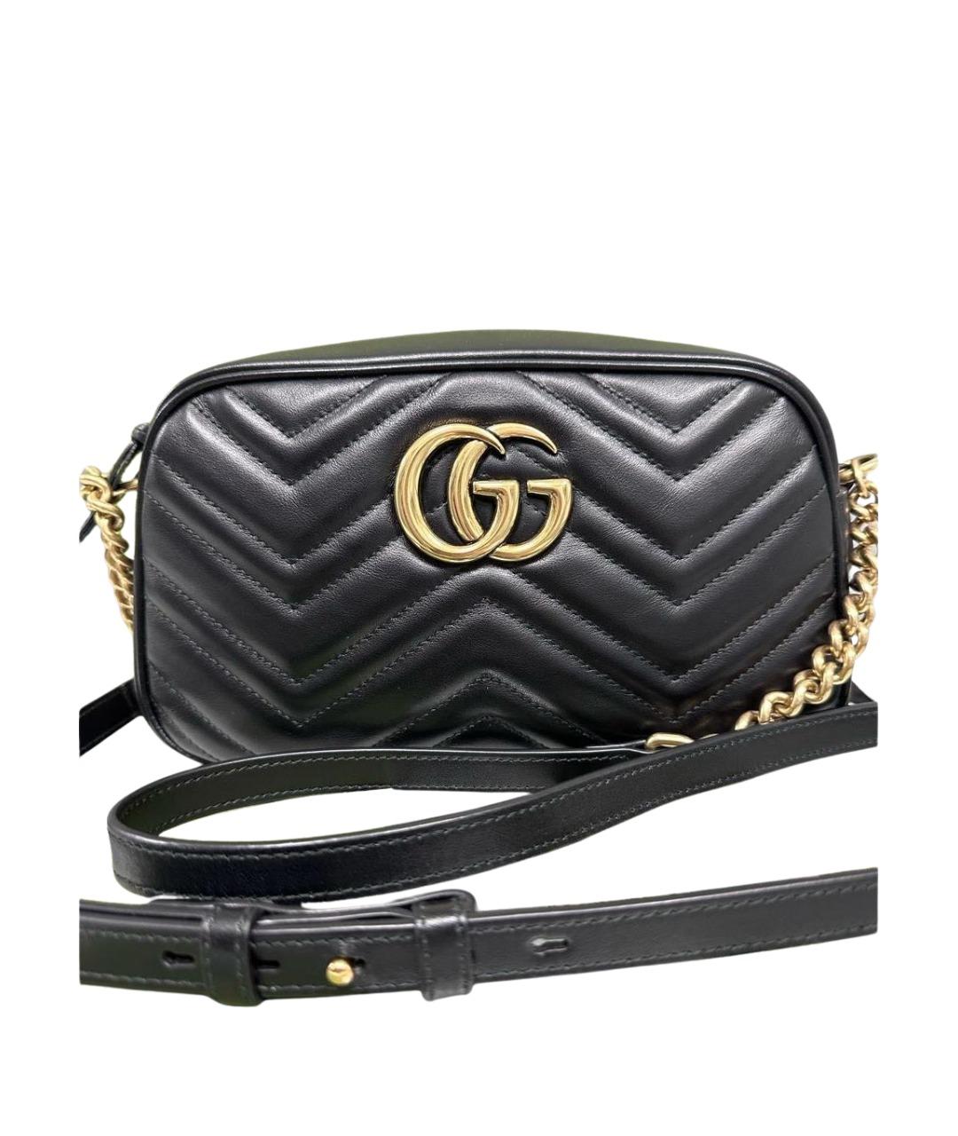 GUCCI Черная кожаная сумка через плечо, фото 1